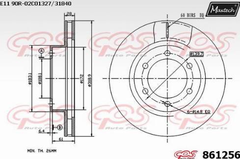 Maxtech 861256.0000 - Bremžu diski autodraugiem.lv