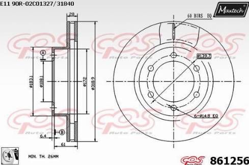 Maxtech 861256.0080 - Bremžu diski autodraugiem.lv