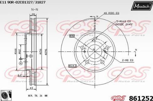 Maxtech 861252.0060 - Bremžu diski autodraugiem.lv