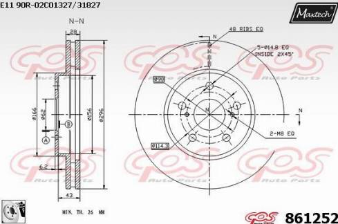 Maxtech 861252.0080 - Bremžu diski autodraugiem.lv