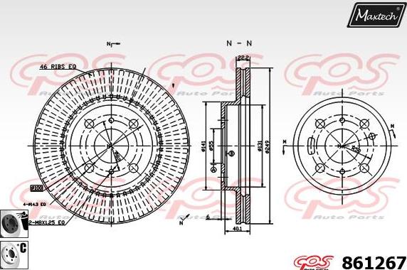 Maxtech 861252 - Bremžu diski autodraugiem.lv