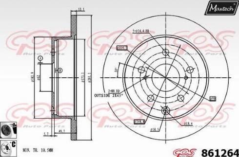 Maxtech 861264.6060 - Bremžu diski autodraugiem.lv