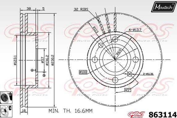 Maxtech 861264 - Bremžu diski autodraugiem.lv