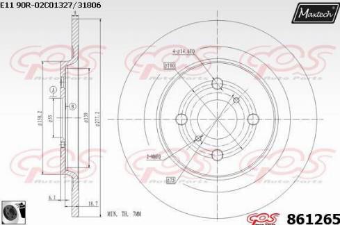 Maxtech 861265.0060 - Bremžu diski autodraugiem.lv