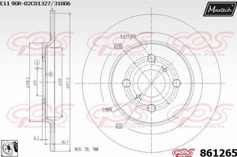 Maxtech 861265.0080 - Bremžu diski autodraugiem.lv