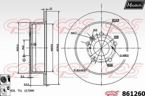 Maxtech 861260.6060 - Bremžu diski autodraugiem.lv