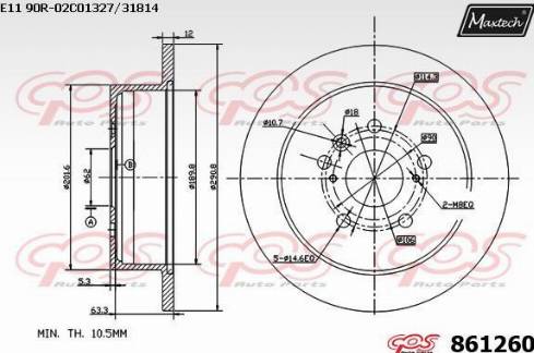 Maxtech 861260.0000 - Bremžu diski autodraugiem.lv