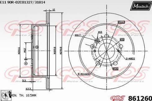 Maxtech 861260.0080 - Bremžu diski autodraugiem.lv