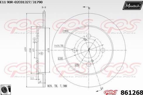 Maxtech 861268.0060 - Bremžu diski autodraugiem.lv