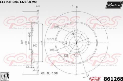 Maxtech 861268.0080 - Bremžu diski autodraugiem.lv