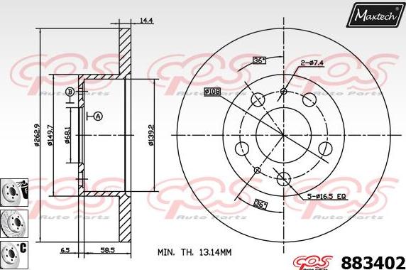 Maxtech 875311 - Bremžu diski autodraugiem.lv