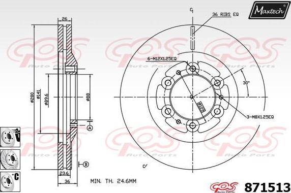 Maxtech 861262 - Bremžu diski autodraugiem.lv