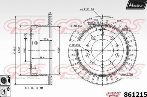 Maxtech 861215.6060 - Bremžu diski autodraugiem.lv