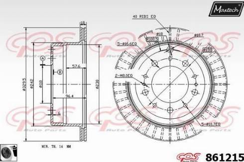 Maxtech 861215.0060 - Bremžu diski autodraugiem.lv