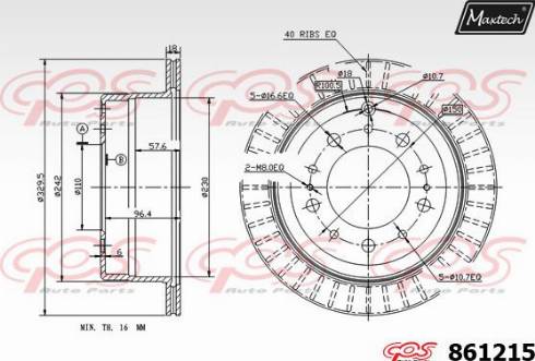 Maxtech 861215.0000 - Bremžu diski autodraugiem.lv