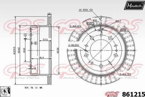 Maxtech 861215.0080 - Bremžu diski autodraugiem.lv