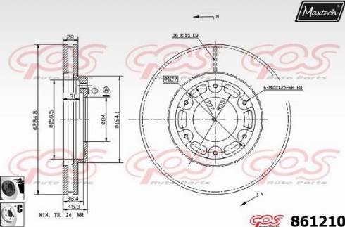 Maxtech 861210.6060 - Bremžu diski autodraugiem.lv