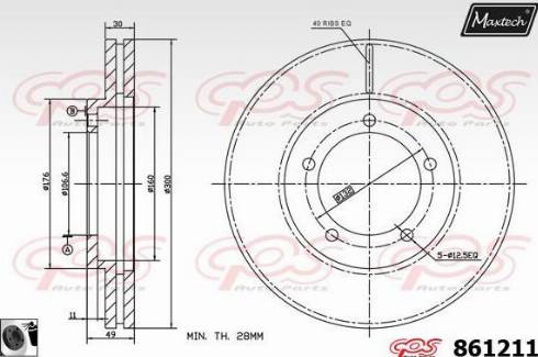 Maxtech 861211.0060 - Bremžu diski autodraugiem.lv