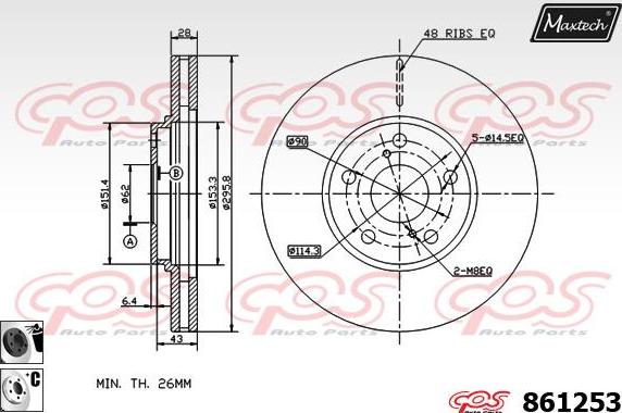 Maxtech 861212 - Bremžu diski autodraugiem.lv