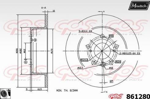 Maxtech 861280.0060 - Bremžu diski autodraugiem.lv