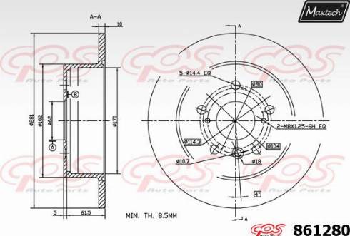 Maxtech 861280.0000 - Bremžu diski autodraugiem.lv