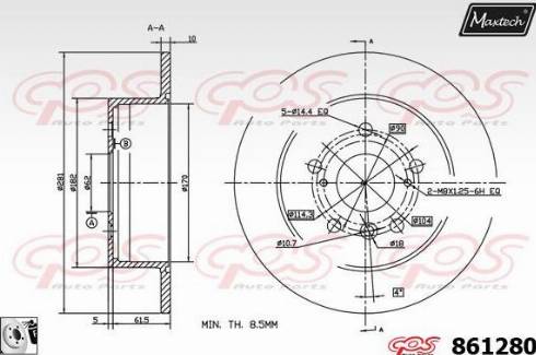 Maxtech 861280.0080 - Bremžu diski autodraugiem.lv