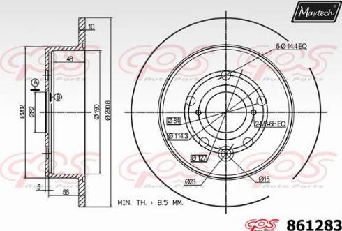 Maxtech 861283.0000 - Bremžu diski autodraugiem.lv