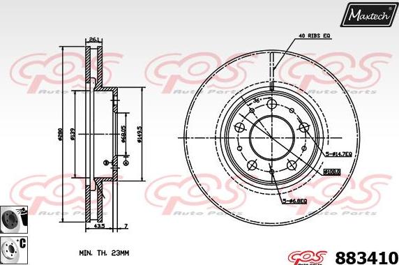 Maxtech 861283 - Bremžu diski autodraugiem.lv