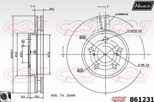 Maxtech 861231.0060 - Bremžu diski autodraugiem.lv