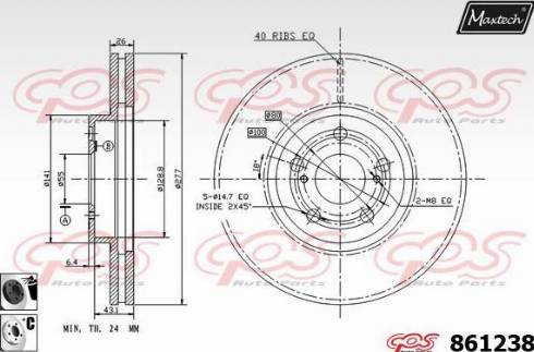 Maxtech 861238.6060 - Bremžu diski autodraugiem.lv