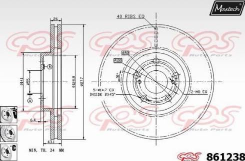 Maxtech 861238.6880 - Bremžu diski autodraugiem.lv