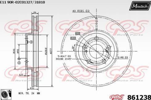 Maxtech 861238.0060 - Bremžu diski autodraugiem.lv