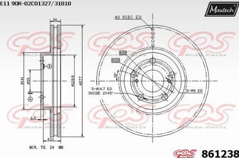 Maxtech 861238.0000 - Bremžu diski autodraugiem.lv