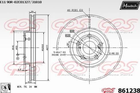 Maxtech 861238.0080 - Bremžu diski autodraugiem.lv