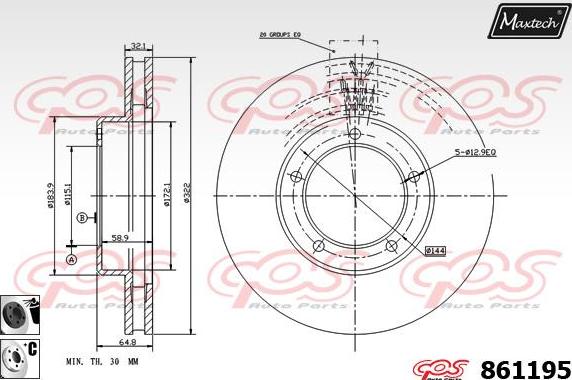 Maxtech 861232 - Bremžu diski autodraugiem.lv