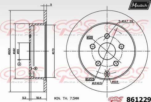 Maxtech 861229.0000 - Bremžu diski autodraugiem.lv