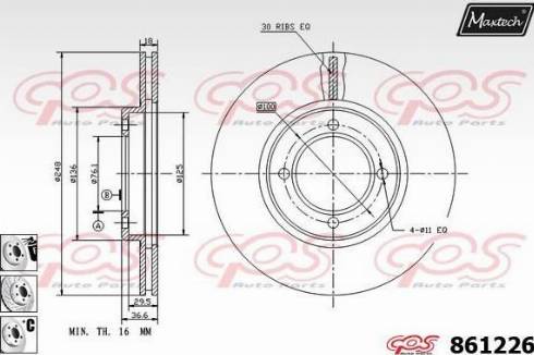 Maxtech 861226.6880 - Bremžu diski autodraugiem.lv