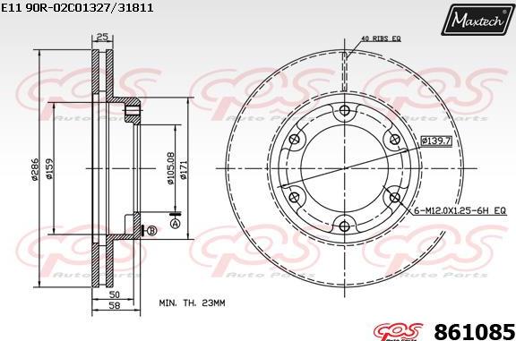 Maxtech 861226 - Bremžu diski autodraugiem.lv