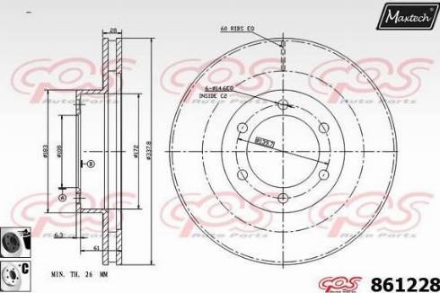 Maxtech 861228.6060 - Bremžu diski autodraugiem.lv