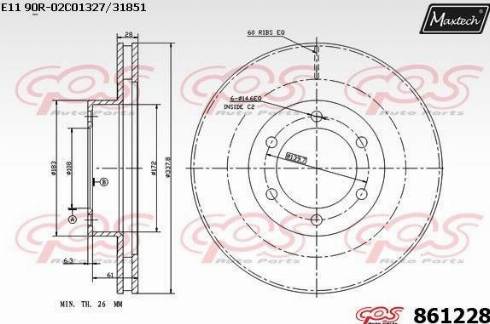 Maxtech 861228.0000 - Bremžu diski autodraugiem.lv