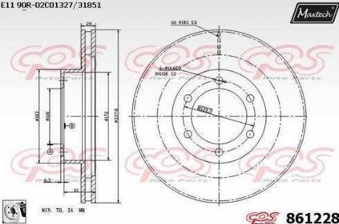 Maxtech 861228.0080 - Bremžu diski autodraugiem.lv