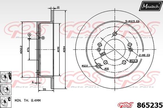 Maxtech 861223 - Bremžu diski autodraugiem.lv