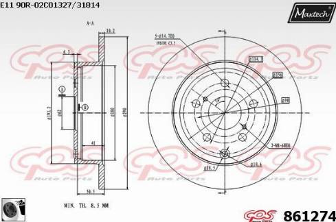 Maxtech 861274.0060 - Bremžu diski autodraugiem.lv