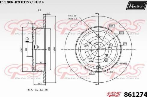 Maxtech 861274.0000 - Bremžu diski autodraugiem.lv