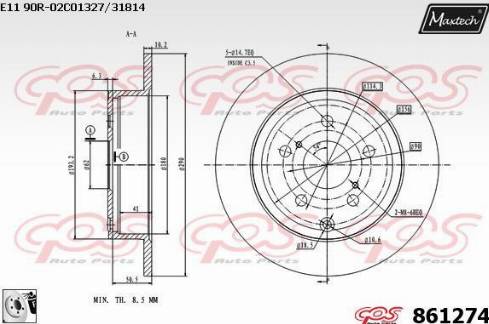 Maxtech 861274.0080 - Bremžu diski autodraugiem.lv