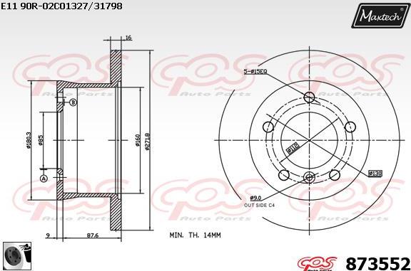 Maxtech 861274 - Bremžu diski autodraugiem.lv