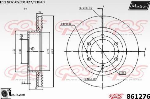 Maxtech 861276.0060 - Bremžu diski autodraugiem.lv