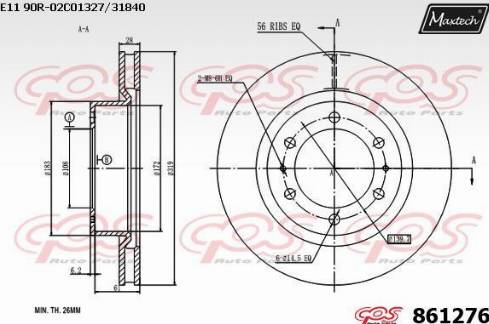 Maxtech 861276.0000 - Bremžu diski autodraugiem.lv