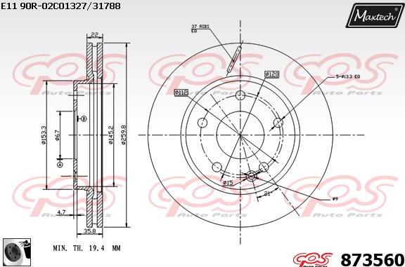 Maxtech 861276 - Bremžu diski autodraugiem.lv