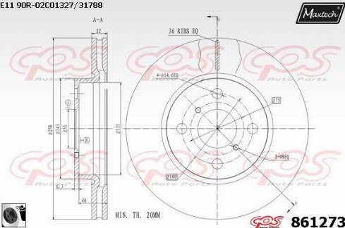 Maxtech 861273.0060 - Bremžu diski autodraugiem.lv